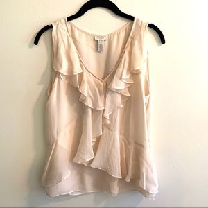 JCrew Cream Layered Blouse